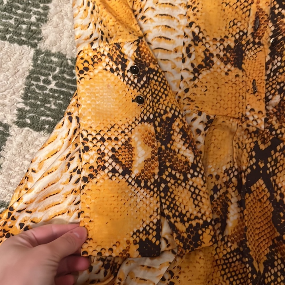 Dimora yellow snakeskin midi dress - Picture 5 of 7